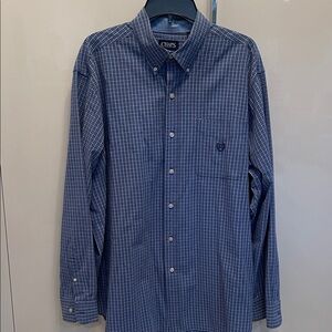 Chaps Navy Plaid Men's Button-Down Shirt